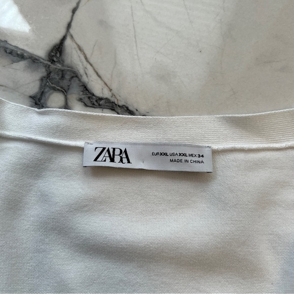Zara White Elegant Cardigan with Jewel Buttons Women’s XXL - Picture 4 of 8
